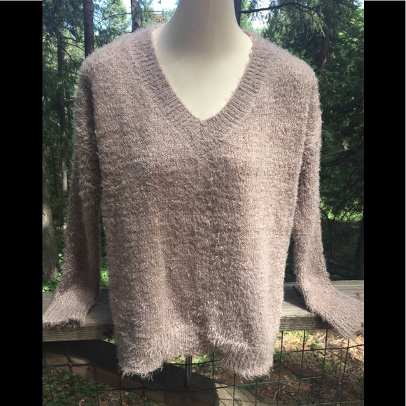 Ambiance Sweaters - Ambiance mocha tan fuzzy tunic style cozy  fuzzy  pullover sweater HP 25x2